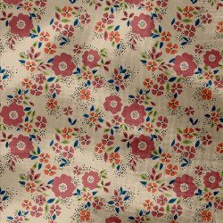 Bedruckte Mousseline OSCALIA Kieselstein / Orange